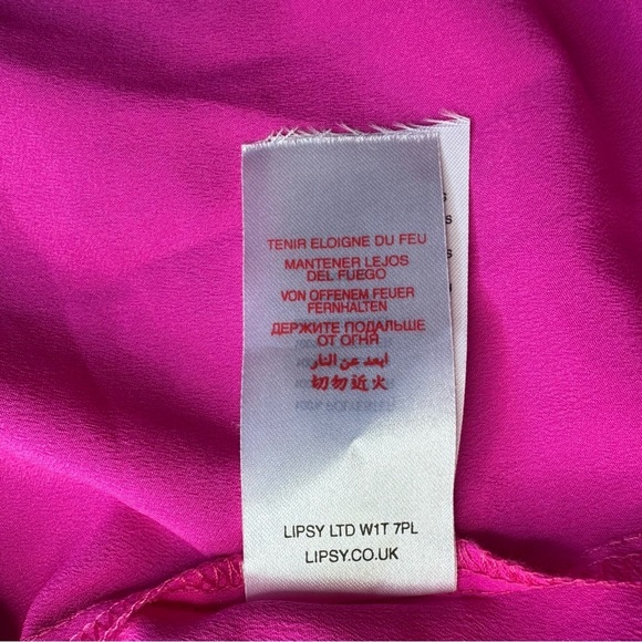Lipsy London Hot Pink Strappy Mini Dress Size 6 NWT - Picture 5 of 7